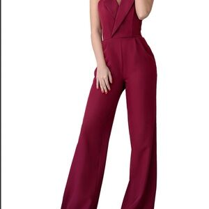MORA UK Stunning Burgundy Jumpsuit size small.